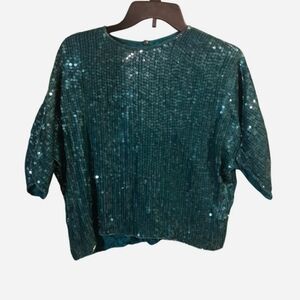 Sequin Teal Women's Top